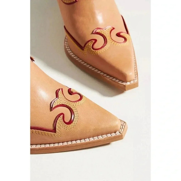 New Jeffrey Campbell Milot Ankle Boots Cowboy Western Embroidered Brown 7.5 - Picture 4 of 17